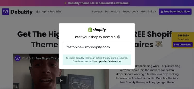 Build your one-product store on Shopify - Pick and install a theme (Debutify)