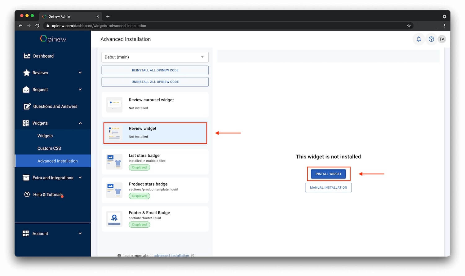 Opinew Dashboard 2