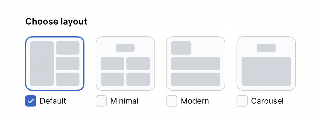 Choose Layout settings