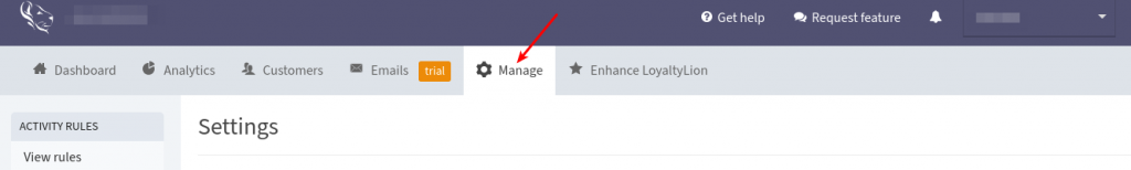 LoyaltyLion Dashboard  - Manage